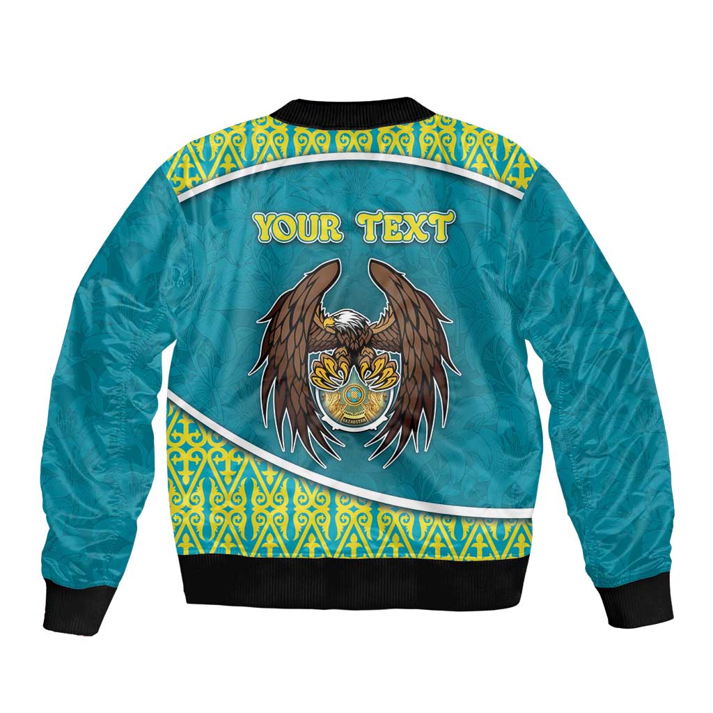 Personalized Kazakhstan Bomber Jacket The Eagle With Kazakh Patterns - Wonder Print Shop