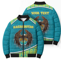 Personalized Kazakhstan Bomber Puffer Jacket The Eagle With Kazakh Patterns - Wonder Print Shop