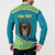 Personalized Kazakhstan Button Sweatshirt The Eagle With Kazakh Patterns - Wonder Print Shop