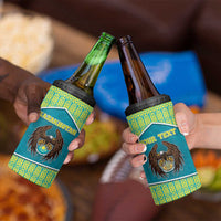 Personalized Kazakhstan 4 in 1 Can Cooler Tumbler The Eagle With Kazakh Patterns - Wonder Print Shop