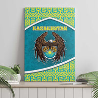 Kazakhstan Canvas Wall Art The Eagle With Kazakh Patterns - Wonder Print Shop