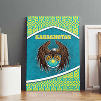 Kazakhstan Canvas Wall Art The Eagle With Kazakh Patterns - Wonder Print Shop