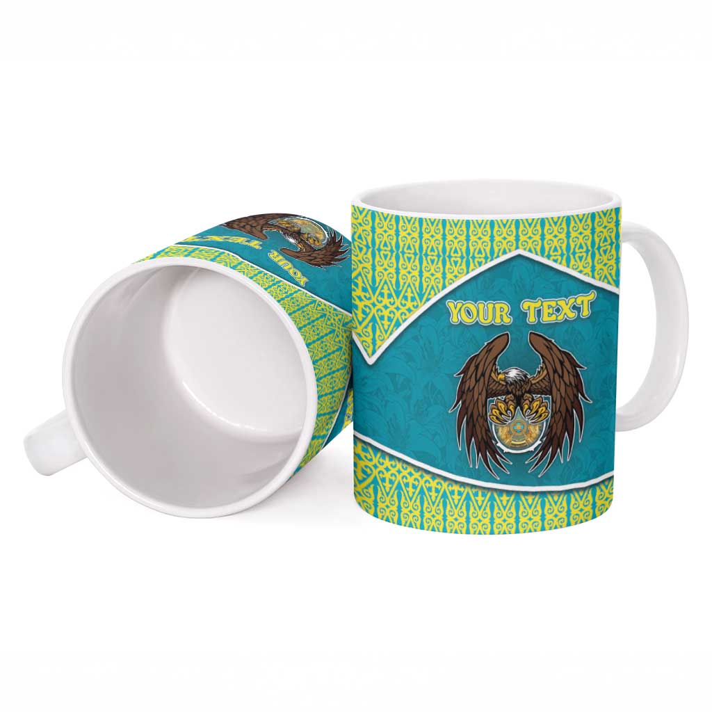 Personalized Kazakhstan Ceramic Mug The Eagle With Kazakh Patterns - Wonder Print Shop