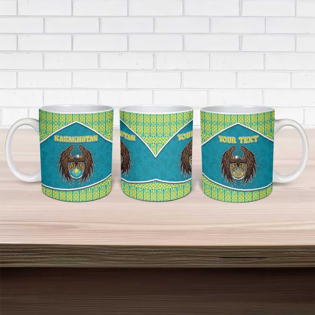 Personalized Kazakhstan Ceramic Mug The Eagle With Kazakh Patterns - Wonder Print Shop