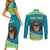 Personalized Kazakhstan Couples Matching Short Sleeve Bodycon Dress and Long Sleeve Button Shirt The Eagle With Kazakh Patterns - Wonder Print Shop