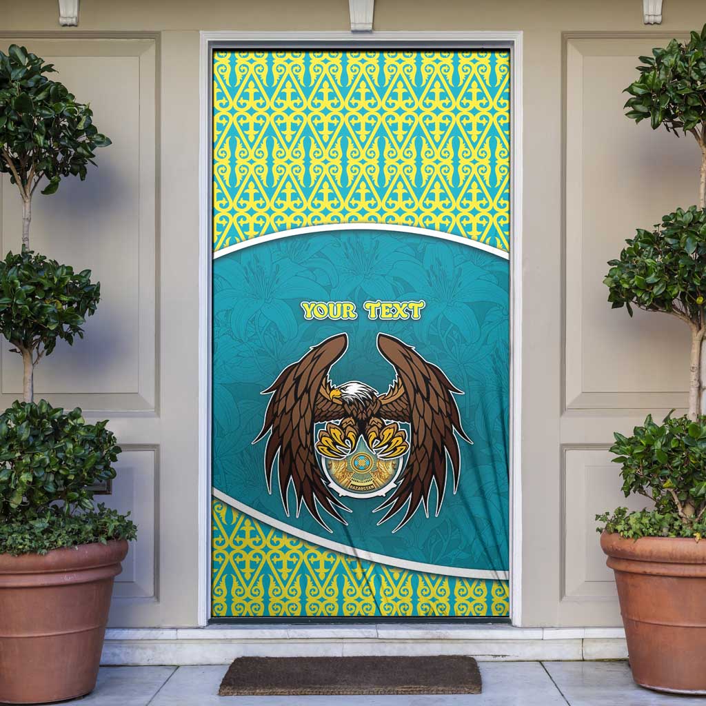 Kazakhstan Door Cover The Eagle With Kazakh Patterns - Wonder Print Shop