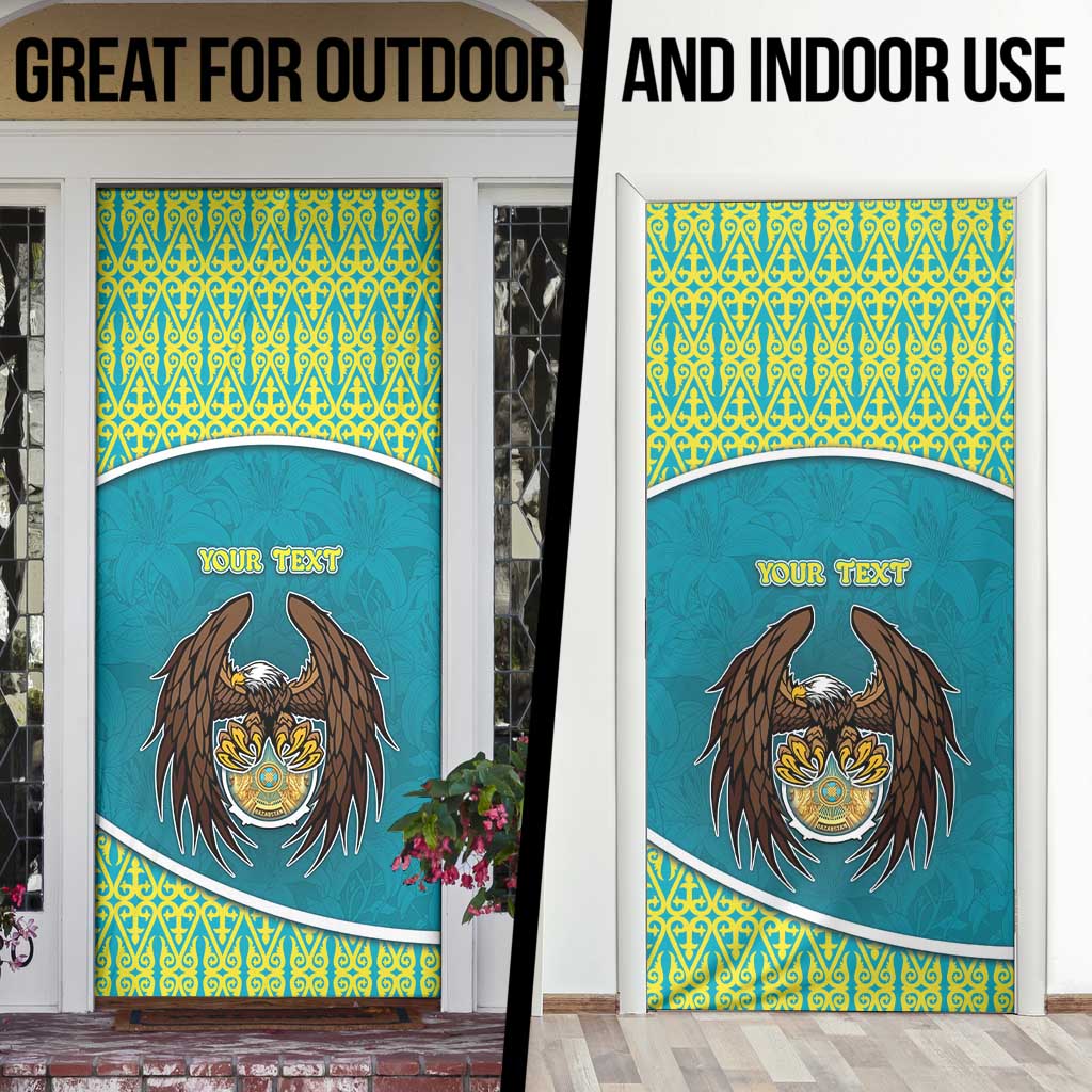 Kazakhstan Door Cover The Eagle With Kazakh Patterns - Wonder Print Shop