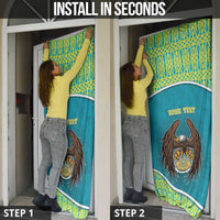 Kazakhstan Door Cover The Eagle With Kazakh Patterns - Wonder Print Shop