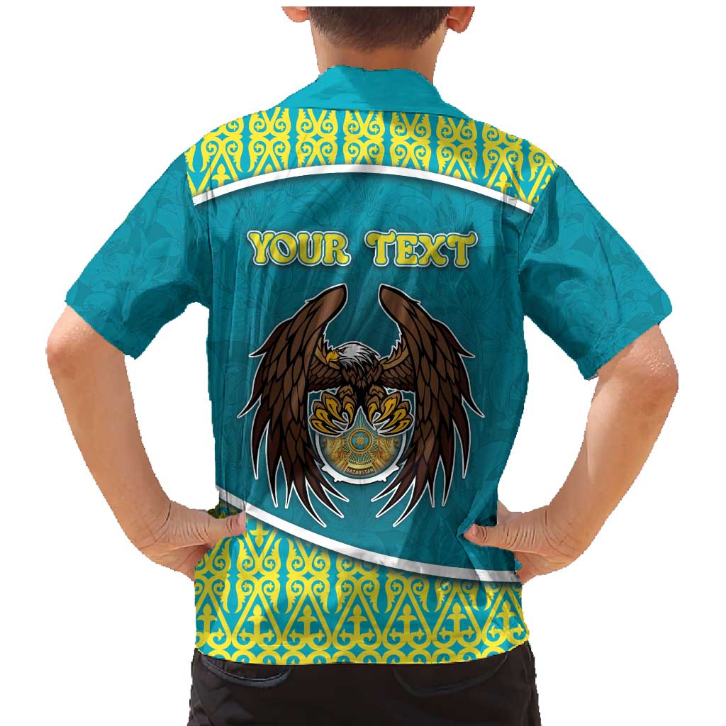Personalized Kazakhstan Family Matching Mermaid Dress and Hawaiian Shirt The Eagle With Kazakh Patterns - Wonder Print Shop