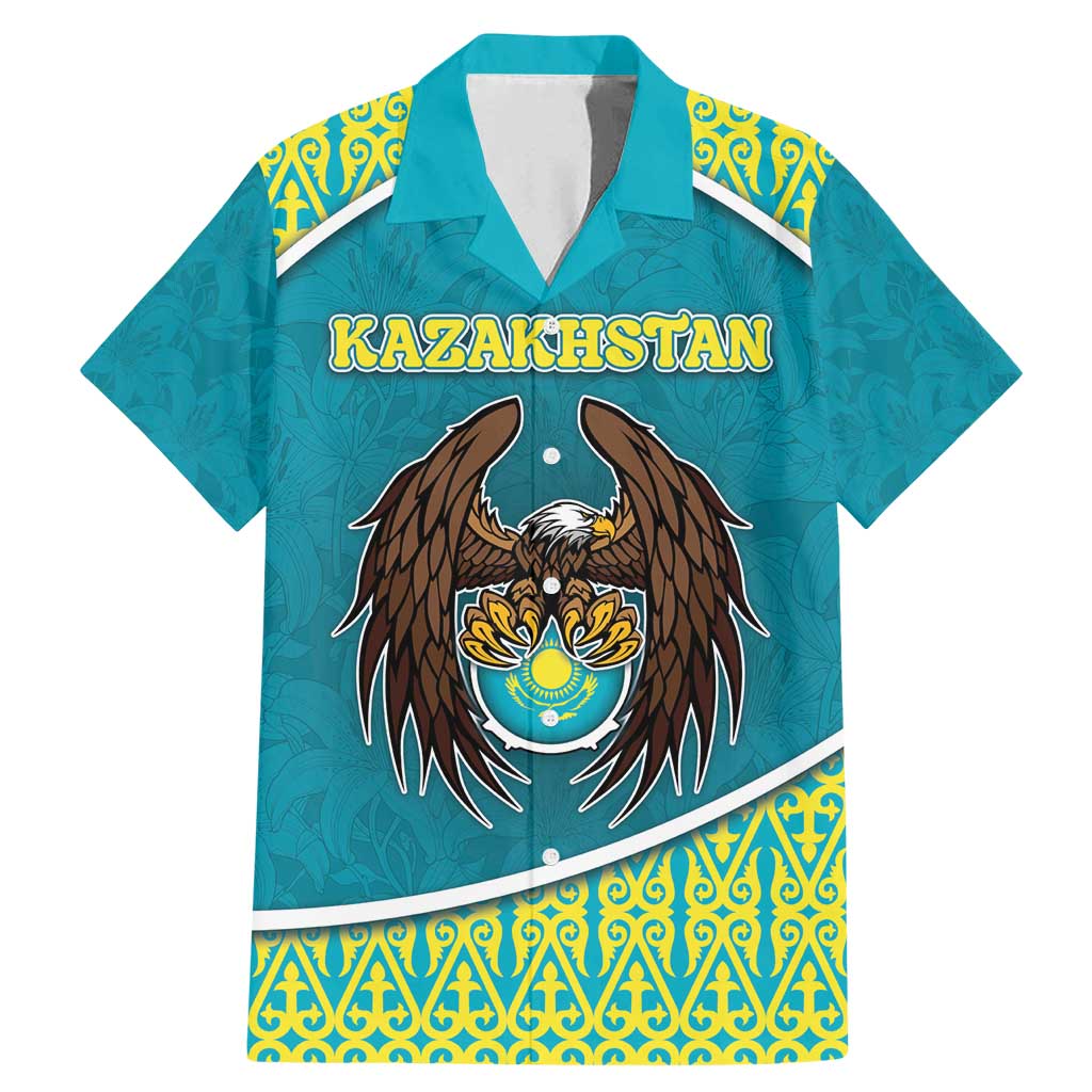 Personalized Kazakhstan Family Matching Mermaid Dress and Hawaiian Shirt The Eagle With Kazakh Patterns - Wonder Print Shop
