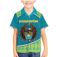 Personalized Kazakhstan Family Matching Mermaid Dress and Hawaiian Shirt The Eagle With Kazakh Patterns - Wonder Print Shop