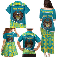 Personalized Kazakhstan Family Matching Puletasi and Hawaiian Shirt The Eagle With Kazakh Patterns - Wonder Print Shop