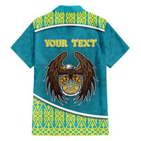 Personalized Kazakhstan Family Matching Puletasi and Hawaiian Shirt The Eagle With Kazakh Patterns - Wonder Print Shop