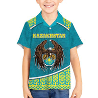 Personalized Kazakhstan Family Matching Puletasi and Hawaiian Shirt The Eagle With Kazakh Patterns - Wonder Print Shop