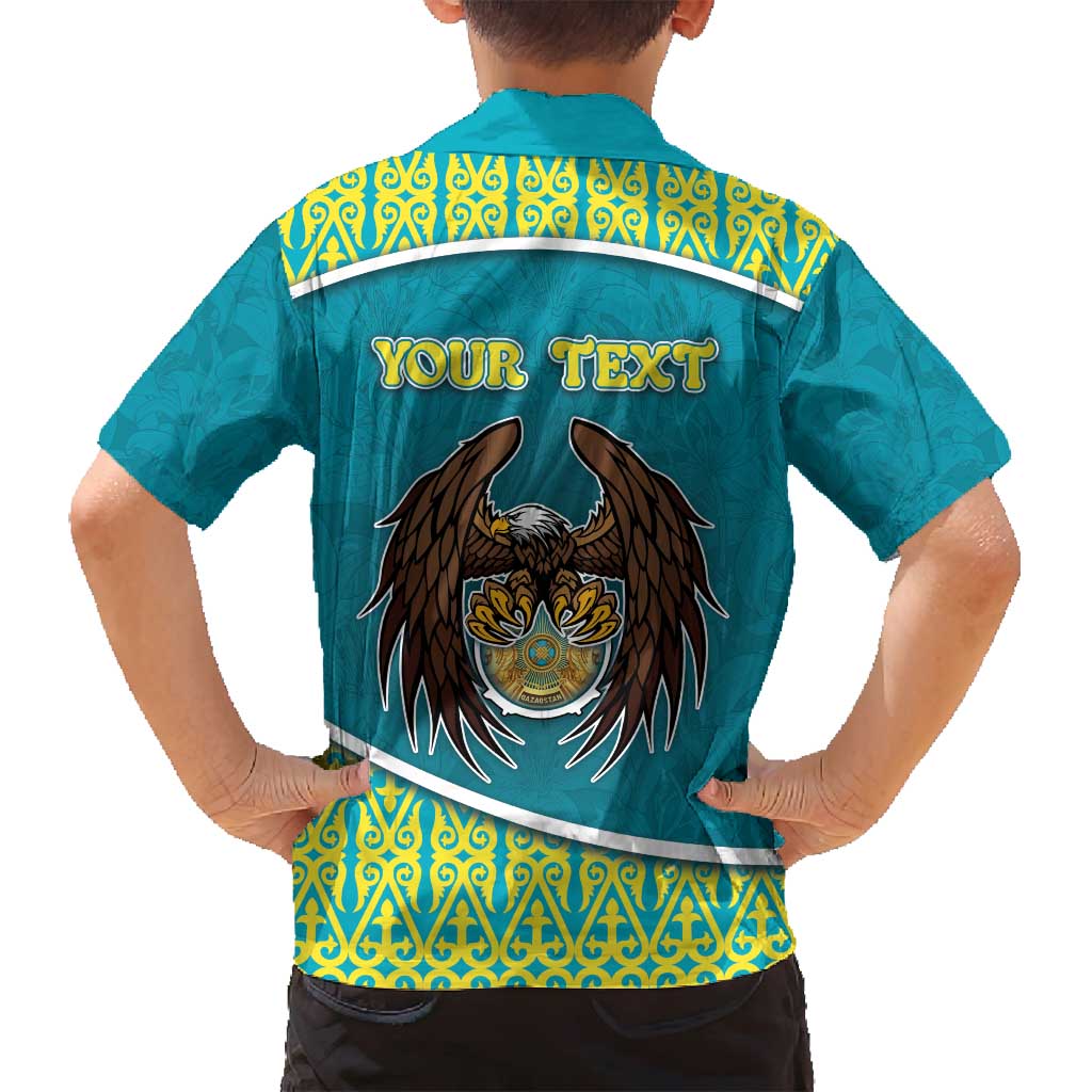 Personalized Kazakhstan Family Matching Summer Maxi Dress and Hawaiian Shirt The Eagle With Kazakh Patterns - Wonder Print Shop