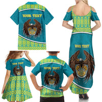 Personalized Kazakhstan Family Matching Summer Maxi Dress and Hawaiian Shirt The Eagle With Kazakh Patterns - Wonder Print Shop