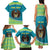 Personalized Kazakhstan Family Matching Tank Maxi Dress and Hawaiian Shirt The Eagle With Kazakh Patterns - Wonder Print Shop