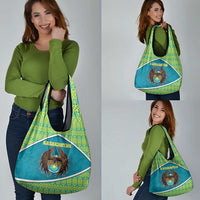 Kazakhstan Grocery Bag The Eagle With Kazakh Patterns - Wonder Print Shop