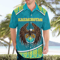 Personalized Kazakhstan Hawaiian Shirt The Eagle With Kazakh Patterns - Wonder Print Shop