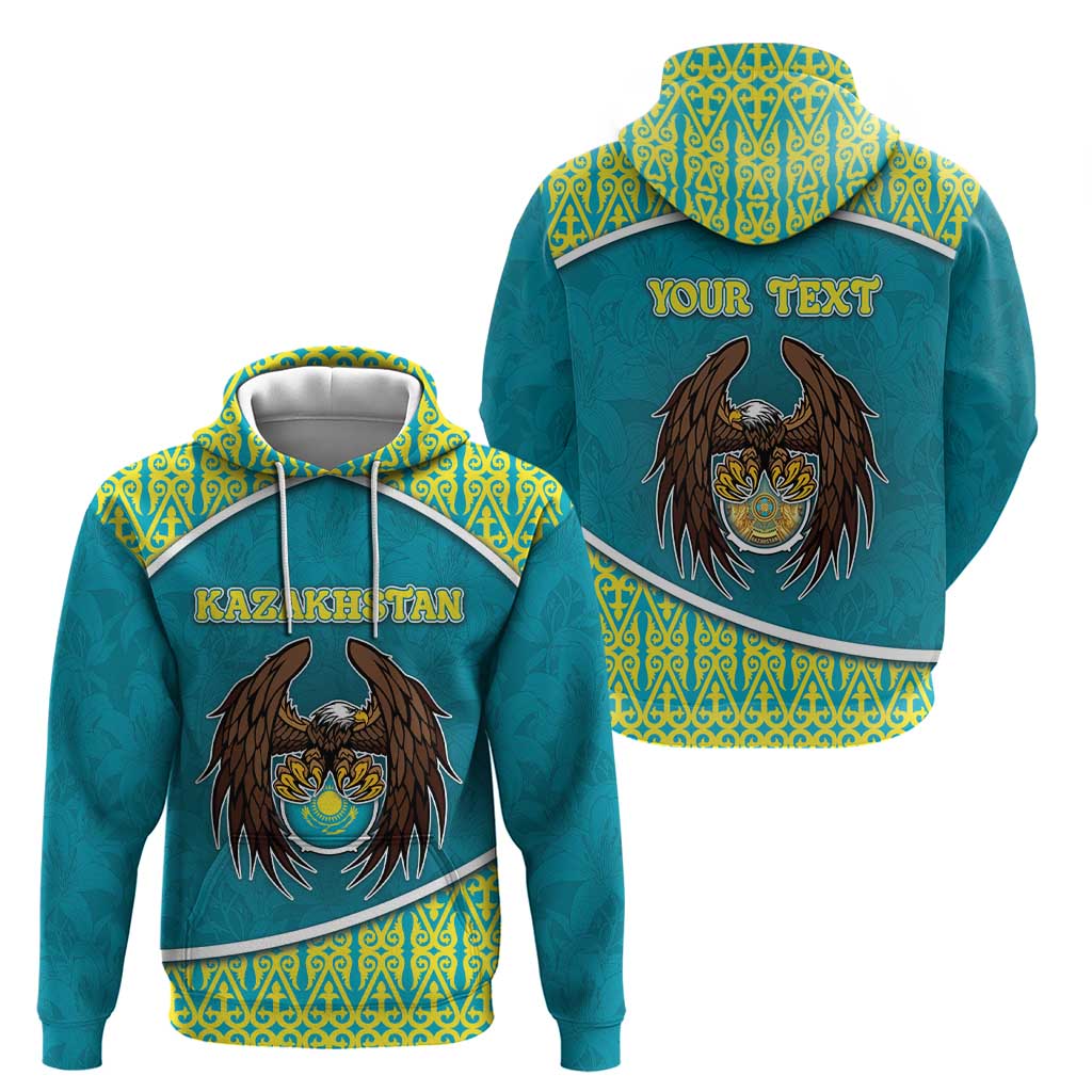 Personalized Kazakhstan Hoodie The Eagle With Kazakh Patterns - Wonder Print Shop