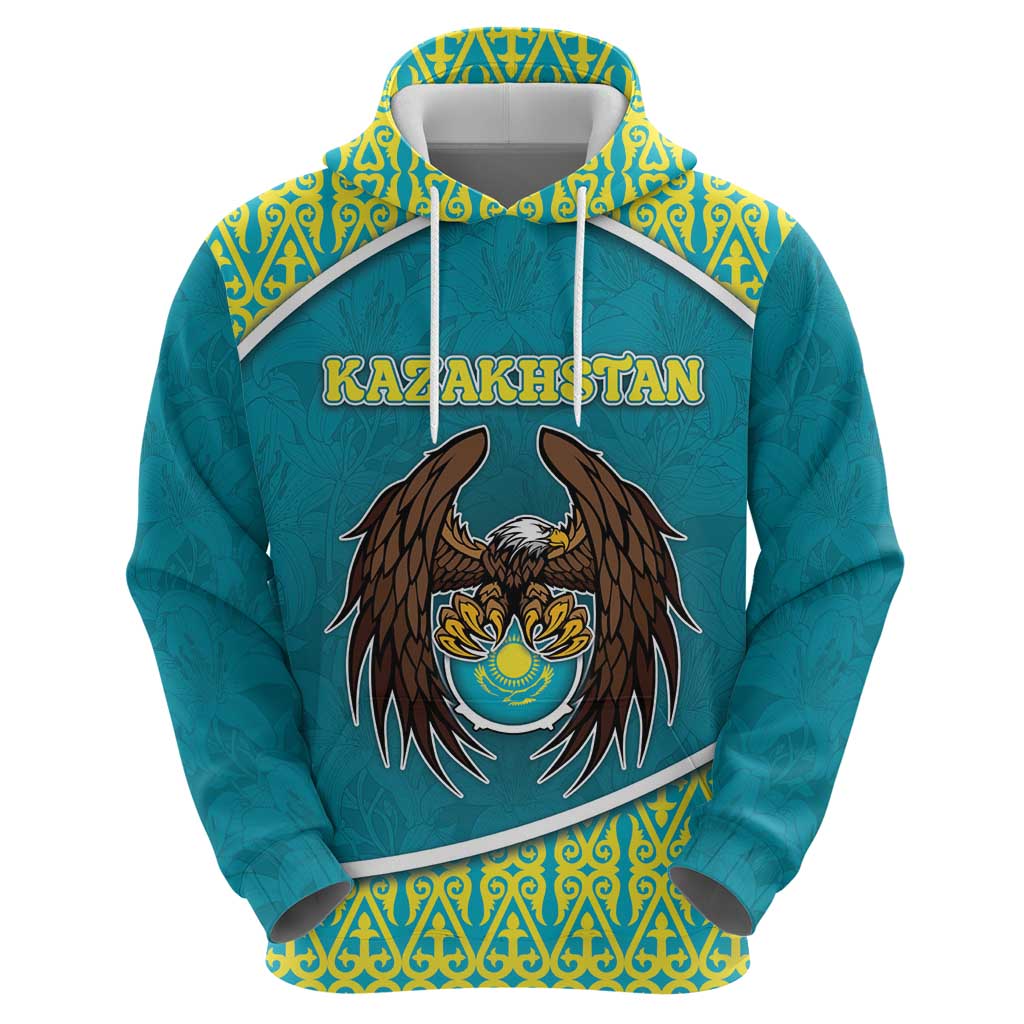 Personalized Kazakhstan Hoodie The Eagle With Kazakh Patterns - Wonder Print Shop
