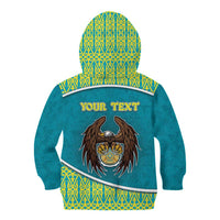 Personalized Kazakhstan Kid Hoodie The Eagle With Kazakh Patterns - Wonder Print Shop