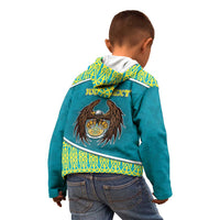 Personalized Kazakhstan Kid Hoodie The Eagle With Kazakh Patterns - Wonder Print Shop