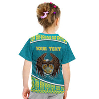 Personalized Kazakhstan Kid T Shirt The Eagle With Kazakh Patterns - Wonder Print Shop
