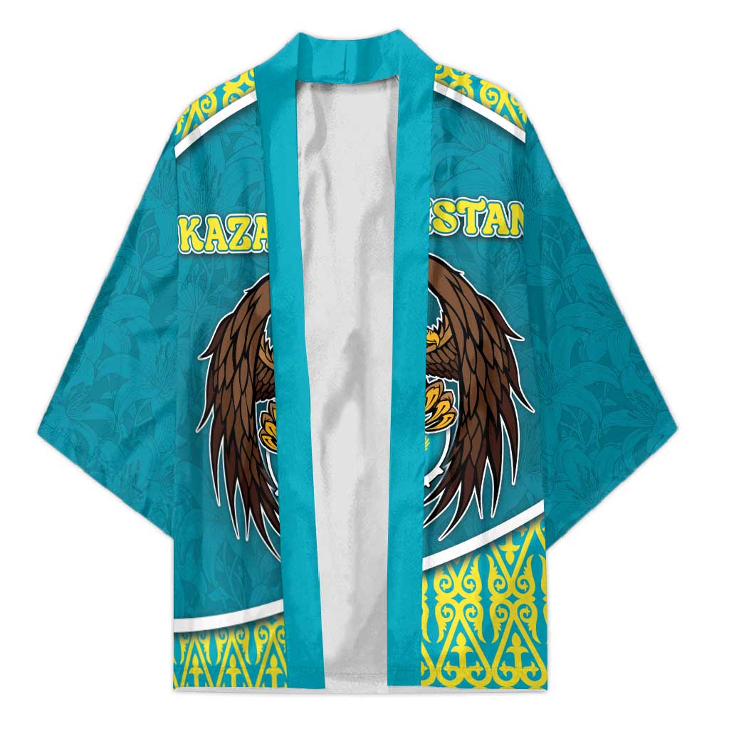 Personalized Kazakhstan Kimono The Eagle With Kazakh Patterns - Wonder Print Shop