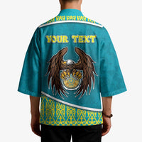Personalized Kazakhstan Kimono The Eagle With Kazakh Patterns - Wonder Print Shop