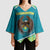 Personalized Kazakhstan Kimono Sleeve Blouse The Eagle With Kazakh Patterns - Wonder Print Shop