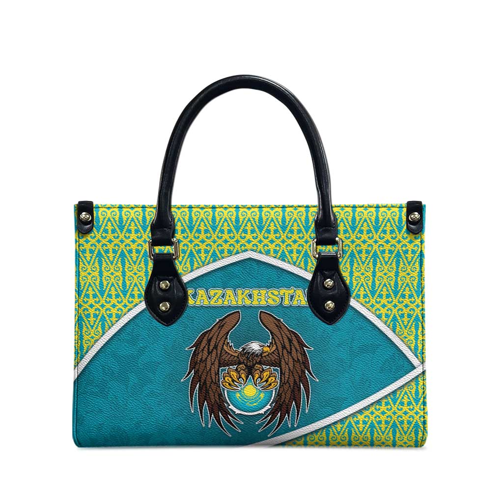 Kazakhstan Leather Bag The Eagle With Kazakh Patterns - Wonder Print Shop