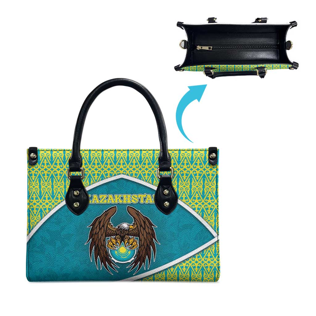 Kazakhstan Leather Bag The Eagle With Kazakh Patterns - Wonder Print Shop
