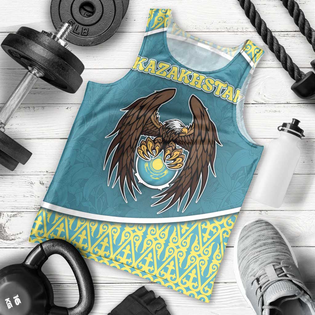 Personalized Kazakhstan Men Tank Top The Eagle With Kazakh Patterns - Wonder Print Shop