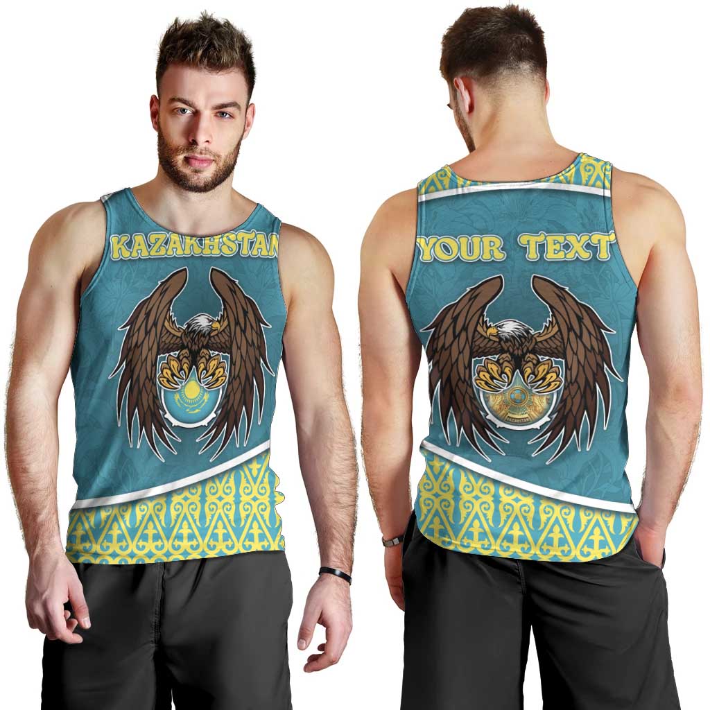 Personalized Kazakhstan Men Tank Top The Eagle With Kazakh Patterns - Wonder Print Shop