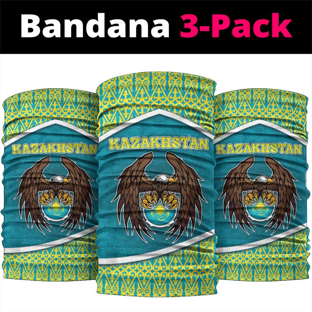 Kazakhstan Neck Gaiter The Eagle With Kazakh Patterns - Wonder Print Shop