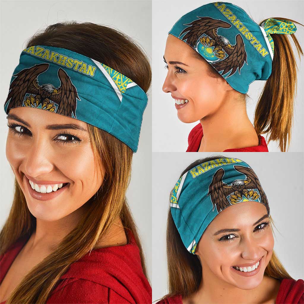 Kazakhstan Neck Gaiter The Eagle With Kazakh Patterns - Wonder Print Shop