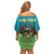 Personalized Kazakhstan Off Shoulder Short Dress The Eagle With Kazakh Patterns - Wonder Print Shop