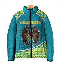 Personalized Kazakhstan Padded Jacket The Eagle With Kazakh Patterns - Wonder Print Shop