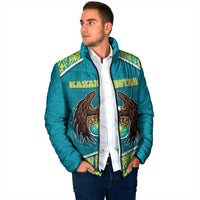Personalized Kazakhstan Padded Jacket The Eagle With Kazakh Patterns - Wonder Print Shop