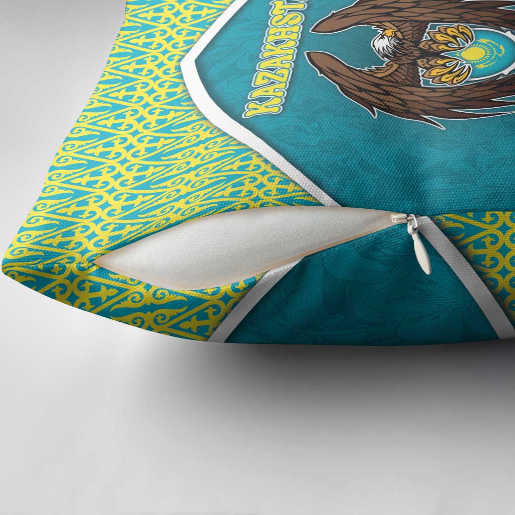 Kazakhstan Pillow Cover The Eagle With Kazakh Patterns - Wonder Print Shop