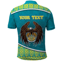 Personalized Kazakhstan Polo Shirt The Eagle With Kazakh Patterns - Wonder Print Shop