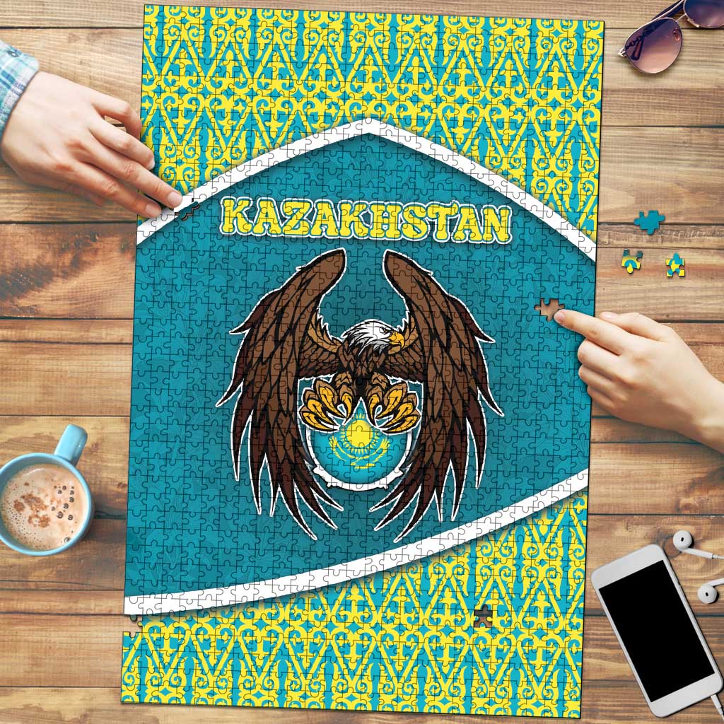 Kazakhstan Puzzle The Eagle With Kazakh Patterns - Wonder Print Shop