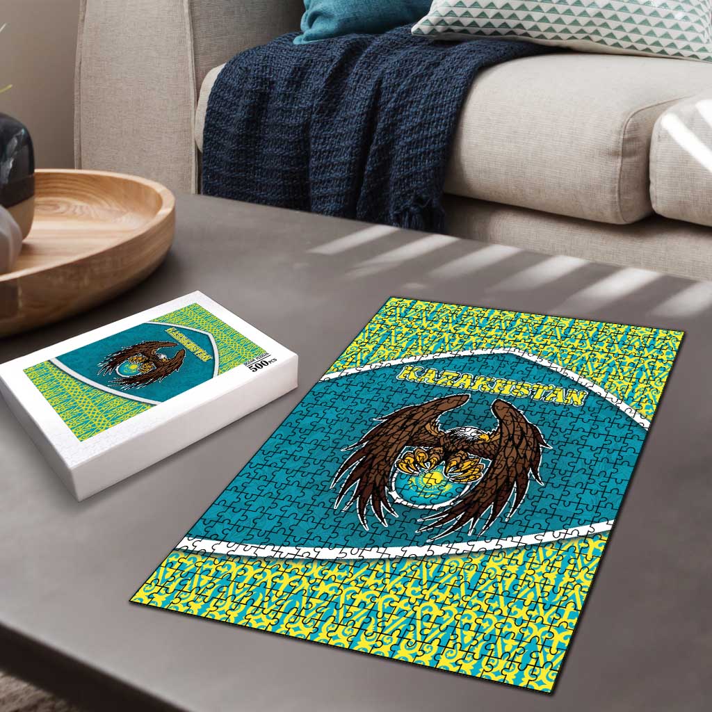 Kazakhstan Puzzle The Eagle With Kazakh Patterns - Wonder Print Shop