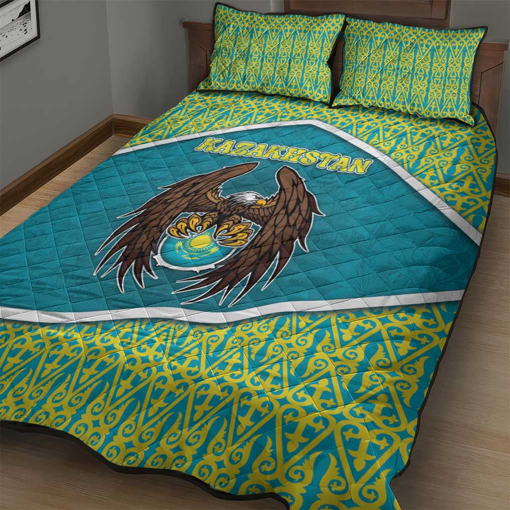 Kazakhstan Quilt Bed Set The Eagle With Kazakh Patterns - Wonder Print Shop