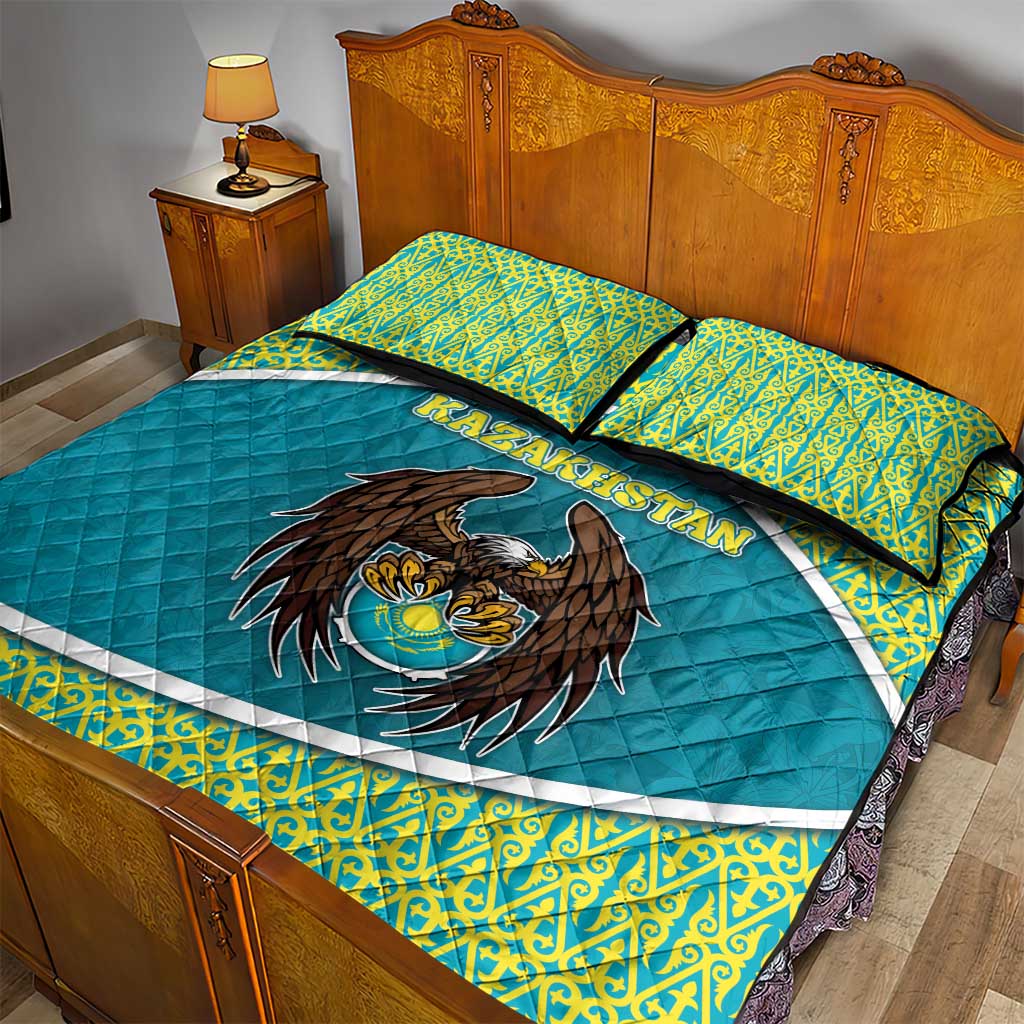 Kazakhstan Quilt Bed Set The Eagle With Kazakh Patterns - Wonder Print Shop