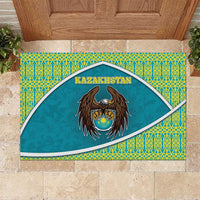 Kazakhstan Rubber Doormat The Eagle With Kazakh Patterns - Wonder Print Shop