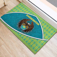 Kazakhstan Rubber Doormat The Eagle With Kazakh Patterns - Wonder Print Shop