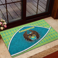 Kazakhstan Rubber Doormat The Eagle With Kazakh Patterns - Wonder Print Shop