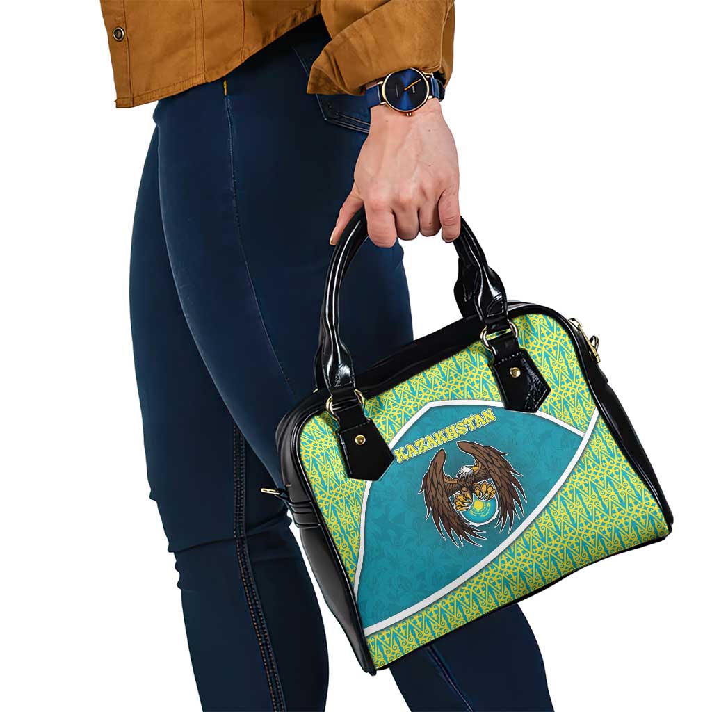 Kazakhstan Shoulder Handbag The Eagle With Kazakh Patterns - Wonder Print Shop
